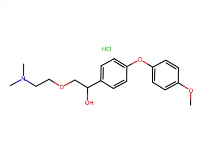alpha-((2-(Dimethylamino)ethoxy)methyl)-4-(4-methoxyphenoxy)benzenemethanol hydrochloride structure