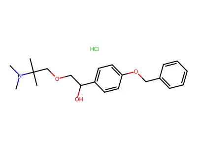 Benzenemethanol, alpha-((2-(dimethylamino)-2-methylpropoxy)methyl)-4-(phenylmethoxy)-, hydrochloride structure