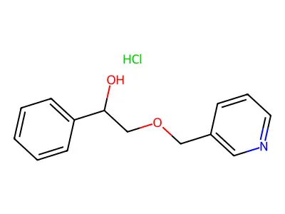 Benzenemethanol, alpha-((3-pyridinylmethoxy)methyl)-, hydrochloride structure