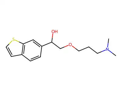 Benzo(b)thiophene-6-methanol, alpha-((3-(dimethylamino)propoxy)methyl)- structure