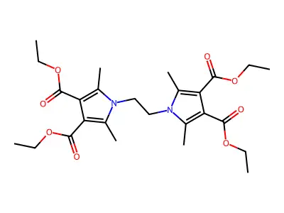 Tetraethyl 1,1'-ethylenebis(2,5-dimethyl-1H-pyrrole-3,4-dicarboxylate) structure