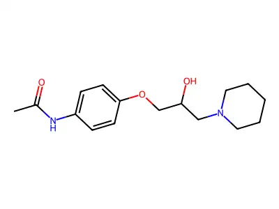 N-{4-[2-hydroxy-3-(piperidin-1-yl)propoxy]phenyl}acetamide structure