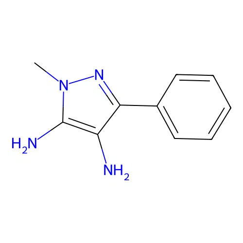 1-methyl-3-phenyl-1H-pyrazole-4,5-diamine structure
