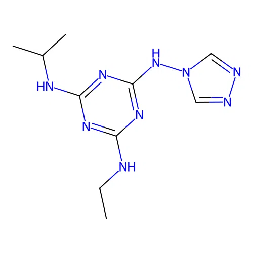 N6-ethyl-N4-propan-2-yl-N2-(1,2,4-triazol-4-yl)-1,3,5-triazine-2,4,6-triamine structure