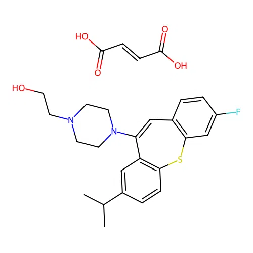 1-Piperazineethanol, 4-(3-fluoro-8-(1-methylethyl)dibenzo(b,f)thiepin-10-yl)-, (Z)-2-butenedioate (1:1) (salt) structure