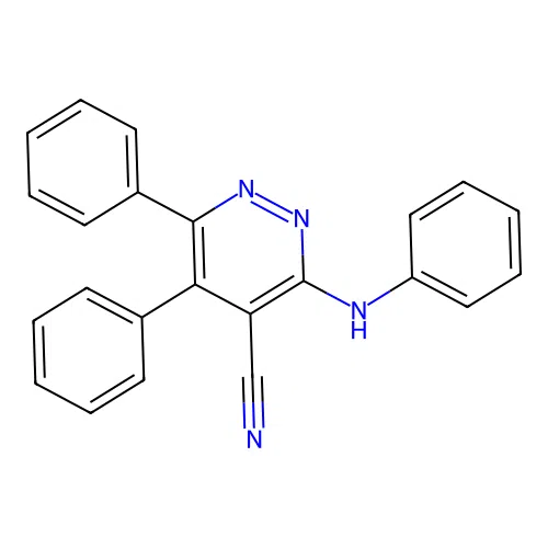 3-Anilino-5,6-diphenylpyridazine-4-carbonitrile structure