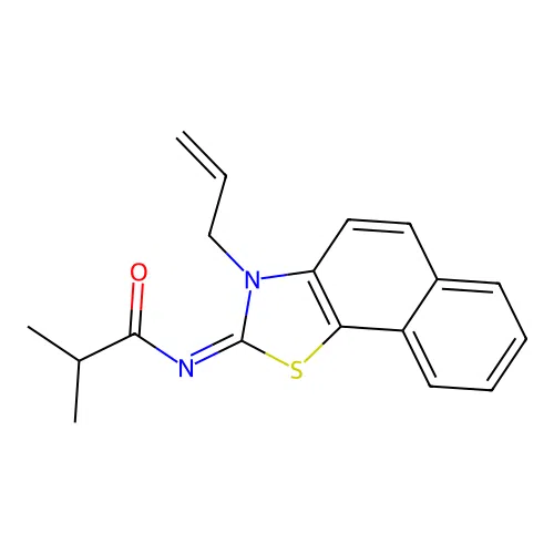(Z)-N-(3-allylnaphtho[2,1-d]thiazol-2(3H)-ylidene)isobutyramide structure