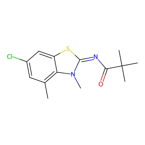 (Z)-N-(6-chloro-3,4-dimethylbenzo[d]thiazol-2(3H)-ylidene)pivalamide structure