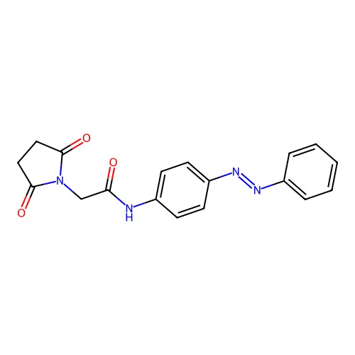 1-Pyrrolidineacetamide, 2,5-dioxo-N-[4-[(1E)-2-phenyldiazenyl]phenyl]- structure
