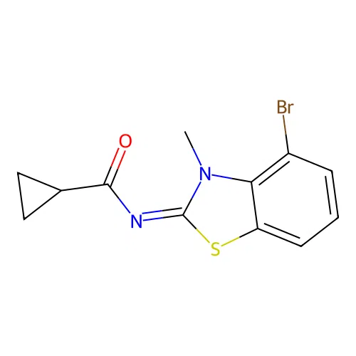 N-(4-bromo-3-methyl-1,3-benzothiazol-2-ylidene)cyclopropanecarboxamide structure