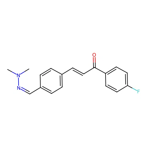 (E)-3-[4-[(Z)-(dimethylhydrazinylidene)methyl]phenyl]-1-(4-fluorophenyl)prop-2-en-1-one structure