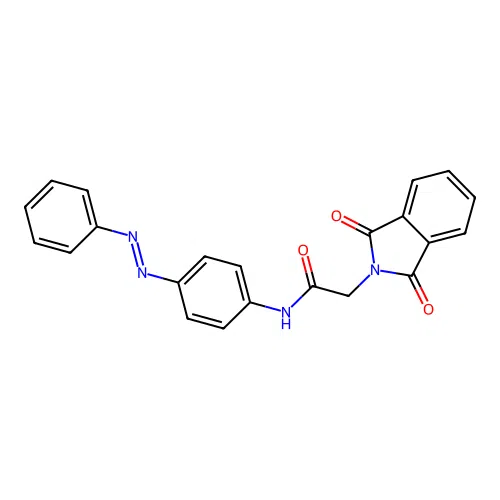 2-(1,3-dioxoisoindol-2-yl)-N-(4-phenyldiazenylphenyl)acetamide structure