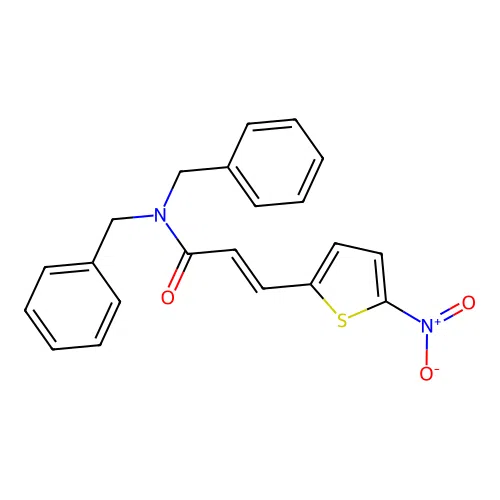 (E)-N,N-dibenzyl-3-(5-nitrothiophen-2-yl)acrylamide structure