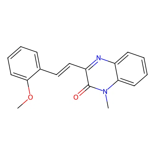 (E)-3-(2-methoxystyryl)-1-methylquinoxalin-2(1H)-one structure