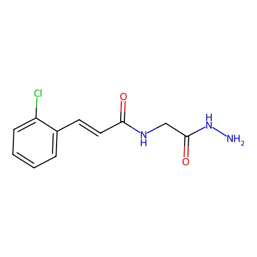 (E)-3-(2-chlorophenyl)-N-(2-hydrazinyl-2-oxoethyl)prop-2-enamide structure
