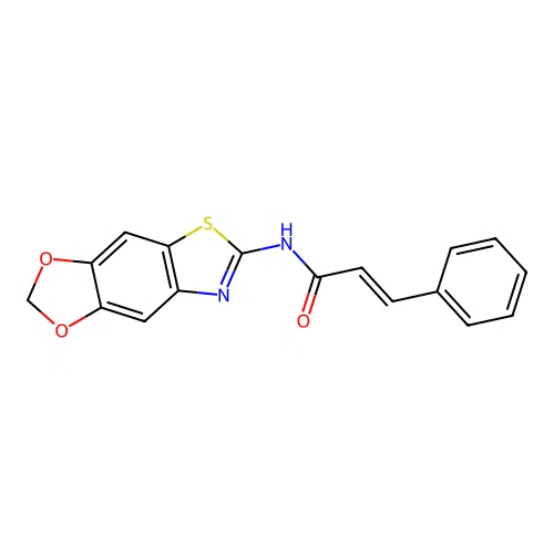 (E)-N-([1,3]dioxolo[4,5-f][1,3]benzothiazol-6-yl)-3-phenylprop-2-enamide structure