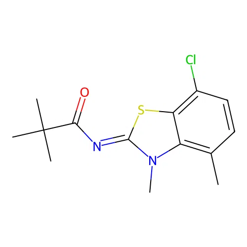 (Z)-N-(7-chloro-3,4-dimethylbenzo[d]thiazol-2(3H)-ylidene)pivalamide structure