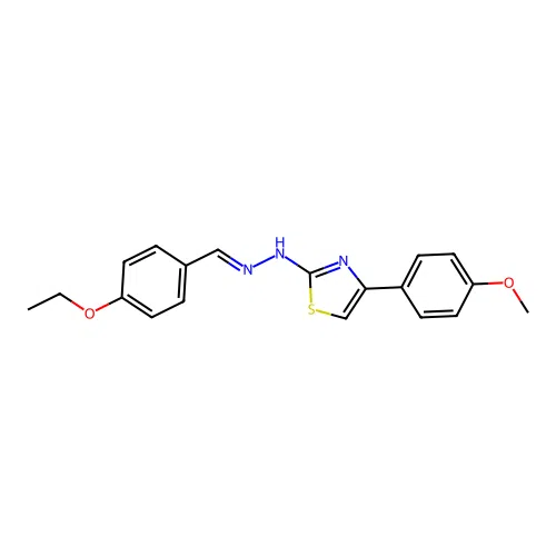 (Z)-2-((E)-(4-ethoxybenzylidene)hydrazono)-4-(4-methoxyphenyl)-2,3-dihydrothiazole structure