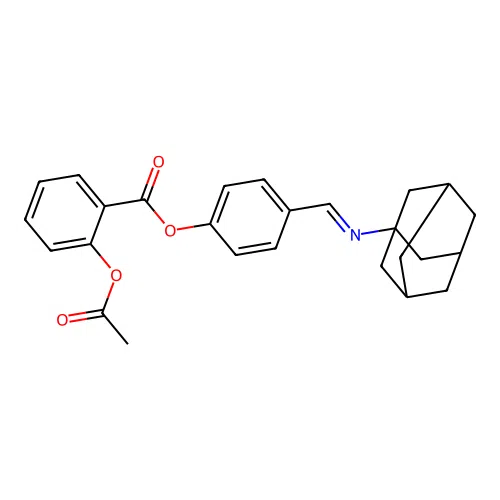 [4-(1-Adamantyliminomethyl)phenyl] 2-acetyloxybenzoate structure