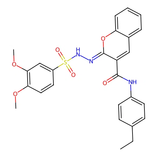 (2Z)-2-[(3,4-dimethoxybenzenesulfonamido)imino]-N-(4-ethylphenyl)-2H-chromene-3-carboxamide structure