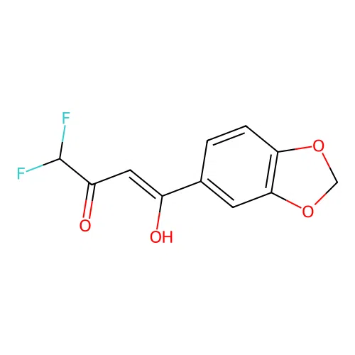 (Z)-1-(benzo[d][1,3]dioxol-5-yl)-4,4-difluoro-3-hydroxybut-2-en-1-one structure
