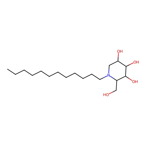 1-Dodecyl-2-(hydroxymethyl)piperidine-3,4,5-triol structure