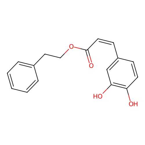 (Z)-3-(3,4-Dihydroxyphenyl)propenoic acid 2-phenylethyl ester structure