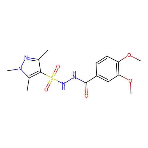 N'-(3,4-dimethoxybenzoyl)-1,3,5-trimethyl-1H-pyrazole-4-sulfonohydrazide structure