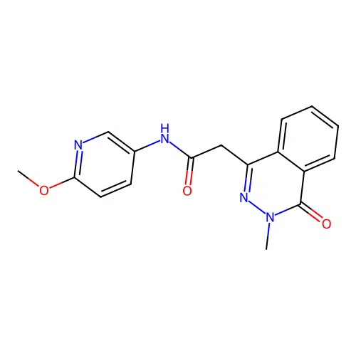 N-(6-methoxypyridin-3-yl)-2-(3-methyl-4-oxo-3,4-dihydrophthalazin-1-yl)acetamide structure