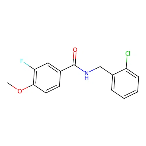 N-[(2-chlorophenyl)methyl]-3-fluoro-4-methoxybenzamide structure