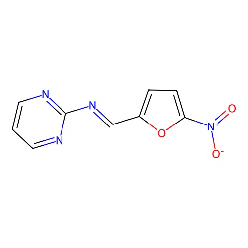 2-Pyrimidinamine, N-((5-nitro-2-furanyl)methylene)- structure