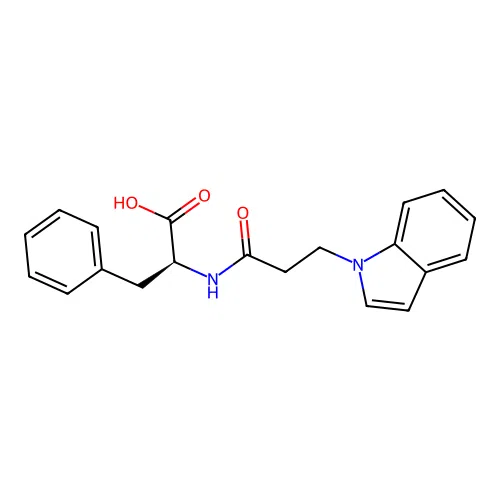 (S)-2-(3-(1H-indol-1-yl)propanamido)-3-phenylpropanoic acid structure