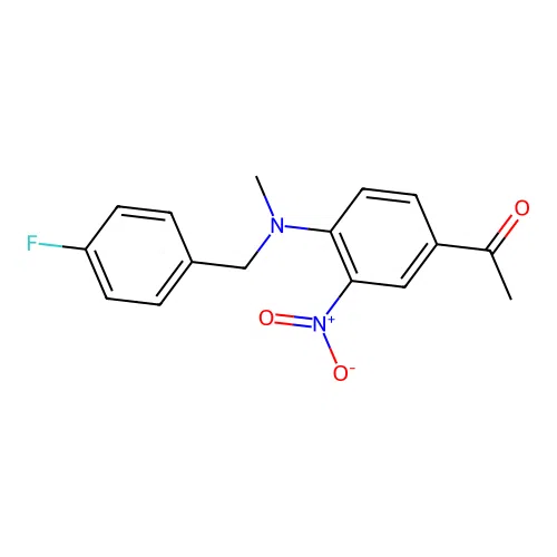 1-(4-{[(4-Fluorophenyl)methyl](methyl)amino}-3-nitrophenyl)ethan-1-one structure