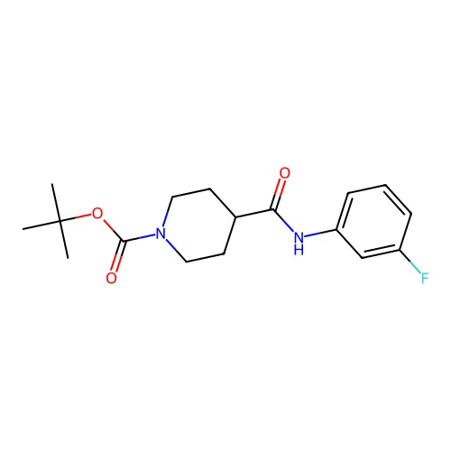 1,1-Dimethylethyl 4-[[(3-fluorophenyl)amino]carbonyl]-1-piperidinecarboxylate structure