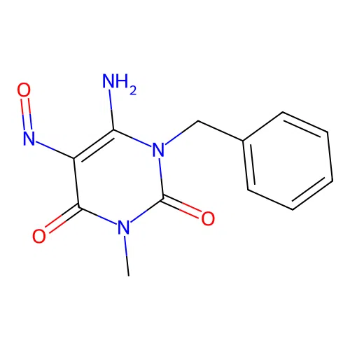 6-Amino-1-benzyl-3-methyl-5-nitrosopyrimidine-2,4-dione structure