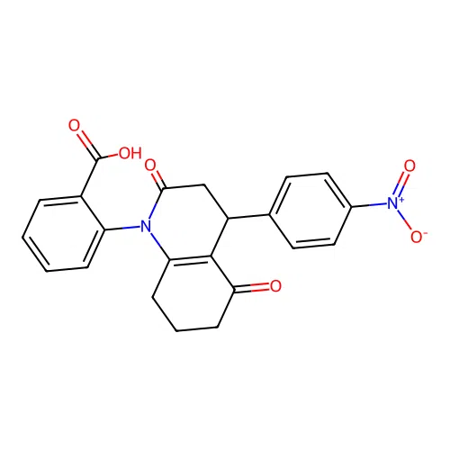2-[4-(4-nitrophenyl)-2,5-dioxo-4,6,7,8-tetrahydro-3H-quinolin-1-yl]benzoic Acid structure