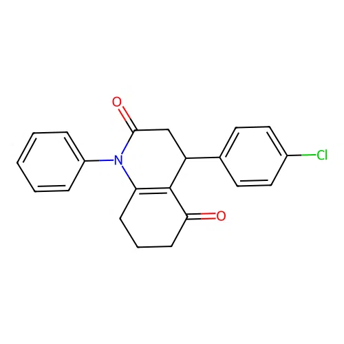 4-(4-chlorophenyl)-1-phenyl-3,4,7,8-tetrahydroquinoline-2,5(1H,6H)-dione structure
