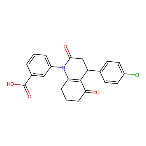 3-[4-(4-chlorophenyl)-2,5-dioxo-4,6,7,8-tetrahydro-3H-quinolin-1-yl]benzoic Acid structure