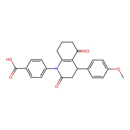 4-[4-(4-methoxyphenyl)-2,5-dioxo-4,6,7,8-tetrahydro-3H-quinolin-1-yl]benzoic Acid structure