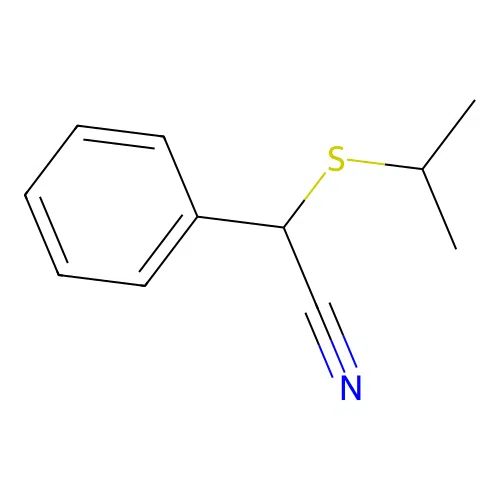 2-Phenyl-2-propan-2-ylsulfanylacetonitrile structure