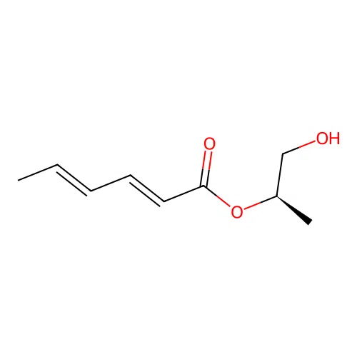 2,4-Hexadienoic acid, 2-hydroxy-1-methylethyl ester, (2E,4E)- structure