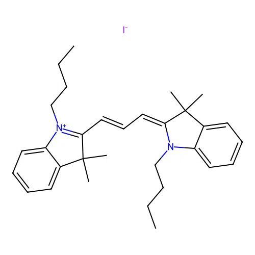 1,1'-Dibutyl-3,3,3',3'-tetramethylindocarbocyanine iodide structure
