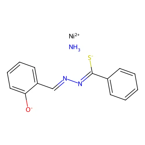 (2-Hydroxybenzaldehyde thiobenzoylhydrazonato)ammino-nickel(II) structure