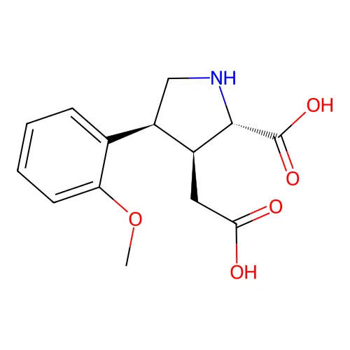 4-(2-Methoxyphenyl)-2-carboxy-3-pyrrolidineacetic acid structure