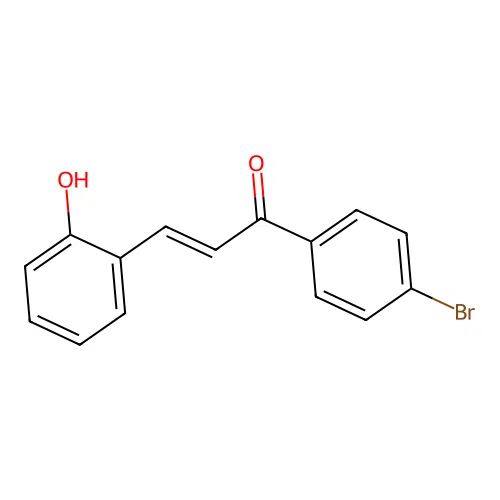 (2E)-1-(4-bromophenyl)-3-(2-hydroxyphenyl)prop-2-en-1-one structure