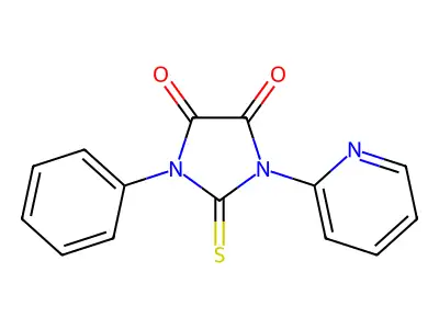 4,5-Imidazolidinedione, 1-phenyl-3-(2-pyridinyl)-2-thioxo- structure