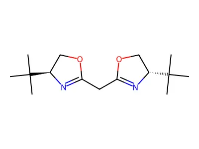 Bis((S)-4-(tert-butyl)-4,5-dihydrooxazol-2-yl)methane structure