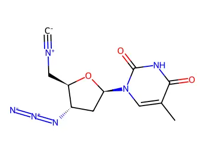 1-[4-Azido-5-(isocyanomethyl)oxolan-2-yl]-5-methylpyrimidine-2,4-dione structure
