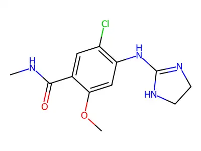 Benzamide, 5-chloro-4-((4,5-dihydro-1H-imidazol-2-yl)amino)-2-methoxy-N-methyl- structure