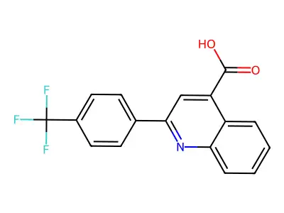 2-[4-(Trifluoromethyl)phenyl]quinoline-4-carboxylic acid structure